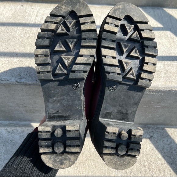 Burgundy red platform loafers - Picture 4 of 4